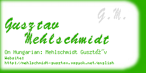 gusztav mehlschmidt business card